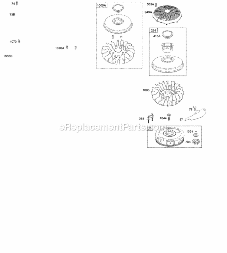 Flywheel Governor Spring Diagram and Parts List for  Briggs and Stratton Engine